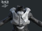 Front render of the Tracker armor.