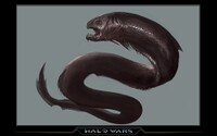Concept illustration of the eel-snake creature cut ambient life.