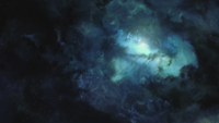 A nebula in the game's opening cinematic.