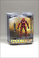 The red Spartan Mark VI figure in package.