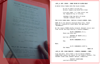 Image of Halo 2’s early cinematic script and a transcription of its readable content.