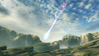 The plasma fire from a Hekar Taa-pattern blockade runner in Halo 5: Guardians.