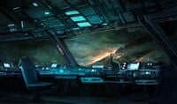 Concept art of the ship's bridge for Halo Wars.