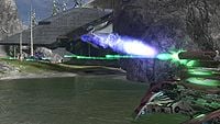A player-controlled AA Wraith engages another Wraith in battle in Halo 3.