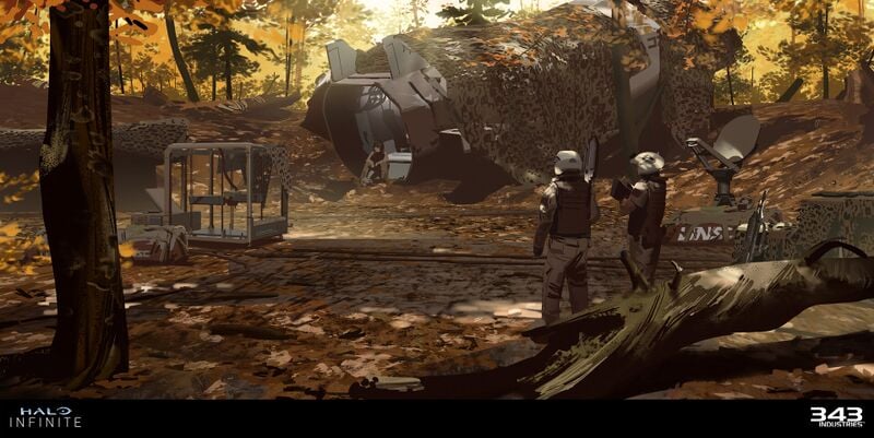 File:HINF Concept Marines with Escape pod in Forest.jpg