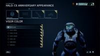 The menu of Combat Evolved with new visor colors added.