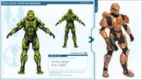 The Orange Spartan Scout figure and the Toxic Scout skin.