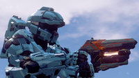 A Centurion-clad Spartan-IV with the Closed Fist in Halo 5: Guardians.