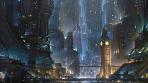 A focus on lower London in an alternate Halo Infinite render.