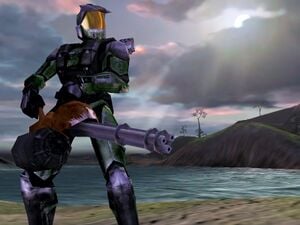 An early screenshot of Halo: Combat Evolved.