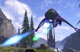 The Banshee firing its variant of the plasma cannons in Halo 3.