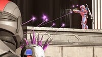 A Spartan firing the Pinpoint Needler in multiplayer.