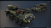Models of the Kodiak for Halo Wars 2.