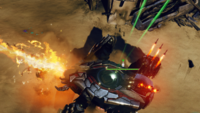 A Scarab launching Thrasher missiles in Halo Wars 2.