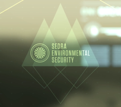 Sedra Environmental Security logo as seen in the Second Story ONI: Walk the Path.