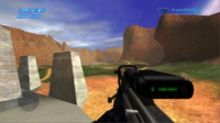 First-person view of the SRS99C on Blood Gulch.