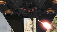 The Eklon'Dal Workshop Phantom firing its heavy plasma cannon in Halo Infinite.