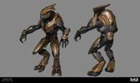 Early concept art of a Banished Sangheili Ultra for Halo Infinite.