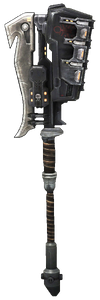 Halo: Reach Multiplayer Beta press kit image featuring a render of a Paegaas Workshop gravity hammer.