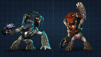 Two variants of the Unggoy Heavy in Halo 4.