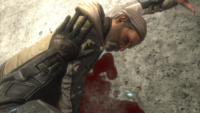 A data chip beside the body of Professor Laszlo Sorvad in Halo: Reach.