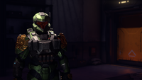 The player's Spartan appears in the cutscene.
