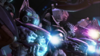Unggoy single and dual-wielding plasma rifles in Halo Legends: The Package.