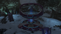 A watchtower, with its platformed lowered, on Installation 05 in Halo 2: Anniversary.