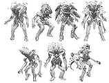 Early concept art of the Promethean Knights, showing a much more recognizably human design.
