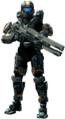 A SPARTAN-IV wearing the Recruit armor with the standard coloration used on Infinity in Halo 4.