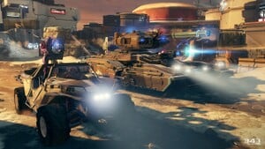 Screenshot of Skirmish at Darkstar, a map introduced in the Ghosts of Meridian update.