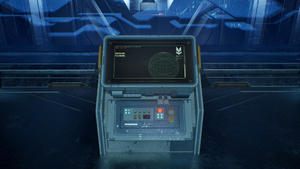 A screenshot of a Terminal in the Control Room on Two Betrayals.