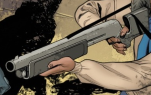 A civilian shotgun model in Escalation, Issue 18.