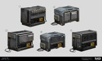 Concept art exploration for some generators seen around the map.