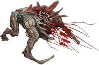 Artwork of the Flood spawner form. In the Halo Encyclopedia (2022 edition), this art is incorrectly used to depict the Flood infester form.