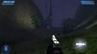 First-person view of the M6D in Halo: Combat Evolved.