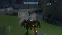 A Mantis in an early build of Halo 4 still retaining its thrust ability.