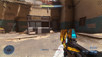 HUD of a player using an overshield.