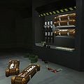 An armory with a cache of M19 missiles packs aboard the UNSC Pillar of Autumn.