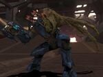 A Sangheili combat form in Halo 3.