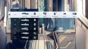 An image of Halo 4's loadout selection menu in gameplay.