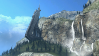 A beacon tower on Forge World in Halo: Reach.