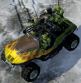 A Fireball Gauss Warthog in Halo Wars.