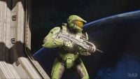 The Master Chief wielding a BR55 battle rifle