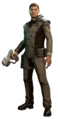 Full-body portrait of Commander Lasky in Halo 4.