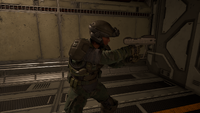 A Marine using a Magnum on the level The Pillar of Autumn.