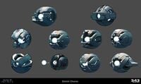 Concept art exploration of monitor designs for Halo Infinite.