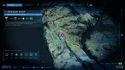 The TACMAP from Halo Infinite, showing Ransom Keep on Installation 07.