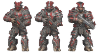 Three differing power armor for Banished Captains.