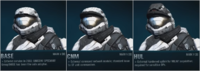 The Mark V[B] helmet attachments available in the Halo: Reach Beta.